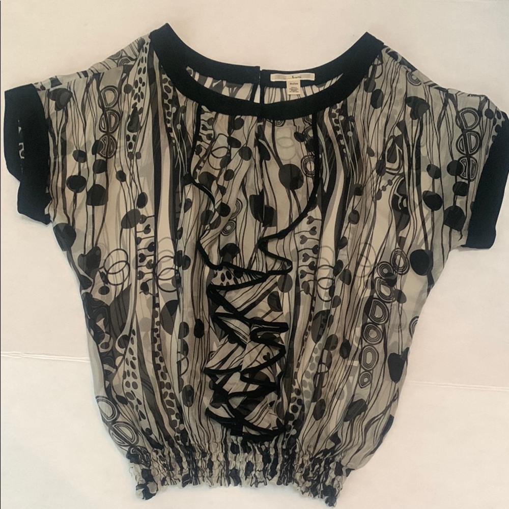 Short-Sleeve 100% Silk Blouse